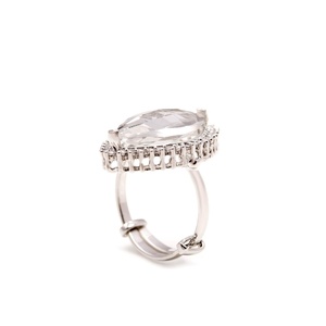 Silver Plated Marquise Cut Gemstone <b>Ring</b> for Women CZ Halo Statement Cocktail <b>Ring</b> Gift for Her - Product Image 2