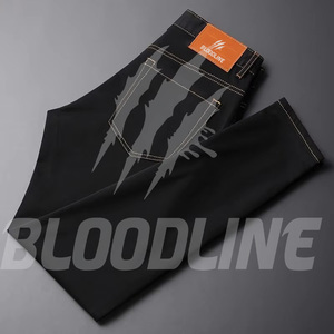 Jeans de Hombre Bloodline, Estampados, Sólidos, Transpirables, Corte Regular, Pierna Recta, Cintura Media, Estilo Casual, Denim, Streetwear, Verano, Algodón - Product Image 1