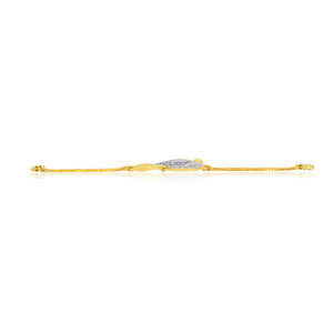 Elegant 18K Yellow Gold Diamond Leaf Adjustable Bracelet | Pavé Diamond Nature-Inspired Slider Bracelet | Luxury Women's Fine Je - Product Image 2