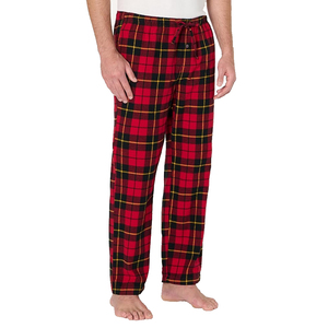 High Quality Lightweight <b>Men's</b> Casual Red <b>Flannel</b> <b>Pajama</b> Cotton Breathable Eco-Friendly Fashionable Home Lounge Wear Comfortable - Product Image 2