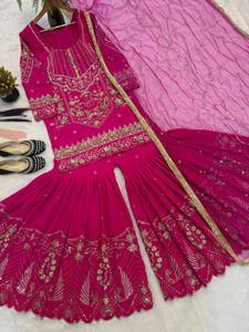 Launching New Designer Party Wear Look <b>Top</b> Sharara plazzo and Dupatta - Product Image 5
