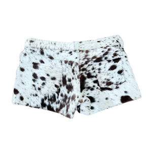 Women Patent Leather <b>Shorts</b> Cowhide Print Mid Waist Button Fly Breathable Hot Pants <b>Rave</b> Dance Stage Wear Custom Wholesale - Product Image 2