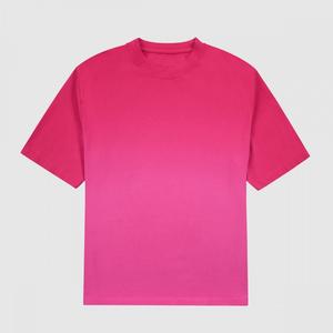 300gsm High Quality Heavyweight 100% Cotton Men's Vintage O-neck Dip Dye Gradient <b>Acid</b> Wash Oversized <b>Drop</b> Shoulder T-shirt - Product Image 3