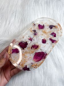 Traditional Resin <b>Tray</b> with Floral Design for Serving Tea <b>Snacks</b> Decorative Dining Table Organizer Accessories - Product Image 1