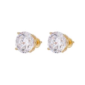 Boucles d'oreilles clous de luxe en moissanite, argent sterling 925, taille ronde, bijoux étincelants, cadeau pour femme - Product Image 1