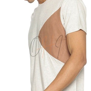 เสื้อยืดคอกลมสีขาวลายมัดย้อมสำหรับผู้ชาย ผ้าฝ้าย 100% ทรงโอเวอร์ไซส์ ระบายอากาศได้ดี - Product Image 5
