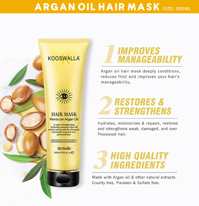 <span class=keywords><strong>Mascarilla</strong></span> Capilar de Aceite de Argán con Keratina <span class=keywords><strong>Profesional</strong></span> para el Cuidado Diario del Cabello Seco, <span class=keywords><strong>Hidratante</strong></span> y Suavizante de Alta Calidad - Product Image 4
