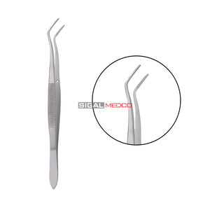 Pinzas dentales de algodón Meriam Foil, alicates de vendaje con punta angulada dentada, fórceps de acero inoxidable para ortodoncia y cirugía dental - Product Image 2