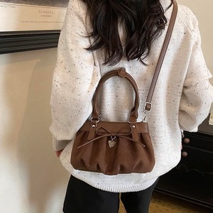 Custom Brand Crossbody Leather <b>Bag</b> Women <b>Brown</b> Bowknot Ruched Casual Commute Travel <b>Satchel</b> Fits Phone Wallet Lipstick - Product Image 5
