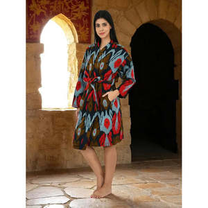 Chaqueta tipo Duster de Algodón Tejido para Mujer, Abierta por Delante, Suave, Bordada a Mano con Bordado Suzani, Estilo Boho Gypsy Resort Sostenible - Product Image 5