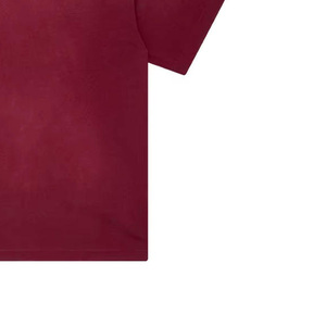 Camiseta de Hombre, Color Borgoña, Manga Corta, Cuello Redondo, Corte Holgado, 100% Algodón, Antiarrugas, 320g, Estilo Casual, Color Sólido, Tejido Jersey - Product Image 3