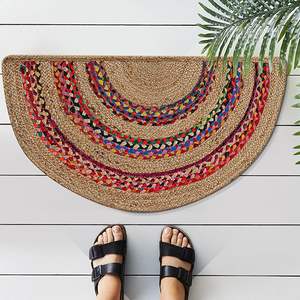 Tapis moderne écologique 100 % jute solide, motif répété en D, fabriqué à la machine, antidérapant, à poils moyens, lavable et résistant aux taches pour la décoration intérieure - Product Image 6