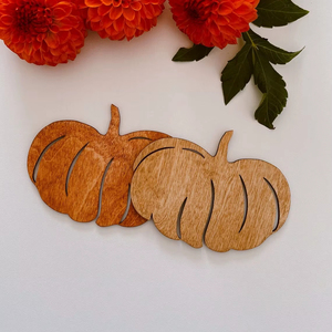 Modern Pumpkin Shape Wooden Coaster Set Suitable For Coffee Tea <b>Table</b> <b>Protection</b> And Halloween Party Decor Wholesale From India - Product Image 1