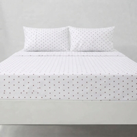 Parure de lit rouge à pois et 2 taies d'oreiller, motif floral classique, 100% coton, 150 fils/cm², qualité A, toutes saisons