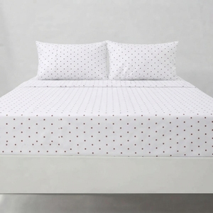 Parure de lit rouge à pois et 2 taies d'oreiller, motif floral classique, 100% coton, 150 fils/cm², qualité A, toutes saisons - Product Image 2