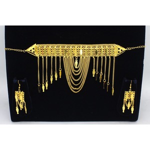 Martasha designer islamique ramadan spécial plaqué or EAU bijoux spécial dubai bijoux collier boucle d'oreille ensemble - Product Image 4