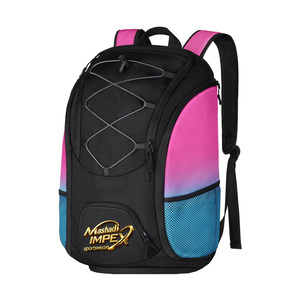 Sac à dos de basketball noir professionnel avec compartiment interne zippé pour ballon, section inférieure pour chaussures, poignée de transport renforcée et crochet supérieur - Product Image 3