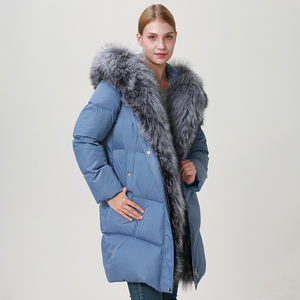 Chaqueta con Capucha de Piel Sintética de Zorro para Mujer, Manga Larga, Cierre de Cremallera, Capucha Desmontable, Estilo Urbano, a la Moda - Product Image 5