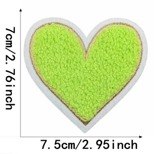 Custom Heart Shape Nonwoven Felt Embroidered Patch Iron On Sew On Glitter Applique for Clothing Hat Bag Jacket Decoration - Product Image 2