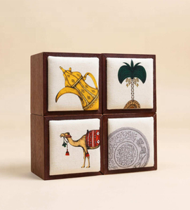 Caja de chocolate de madera con bordado, cajón deslizante, tela, papel, caja de chocolate para San Valentín, caja de regalo de dulces para Ramadán, embalaje. - Product Image 2