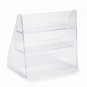 Clear Multi-<b>Tier</b> Acrylic Display Stand with Adjustable Height & Eco-Friendly Design for <b>Desk</b>/Countertop Retail Use-Modern Style - Product Image 3