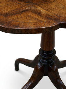 French Farmhouse Antique Flower Shape <b>Round</b> <b>Top</b> Wood Coffee <b>Table</b> for Living Room - Product Image 2
