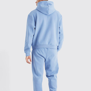 Survêtement léger d'hiver décontracté à capuche 2-en-1 pour homme, 100 % coton respirant à séchage rapide, avec impression par transfert thermique – Vente en gros - Product Image 2