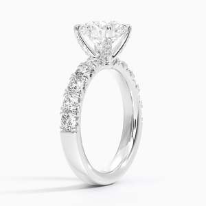 Anillo de compromiso de moissanita de media cobertura Ellora de Bhatiya Gems Jewels, chapado en oro de 14K sobre plata 925, corte brillante redondo con engaste de puntas. - Product Image 6