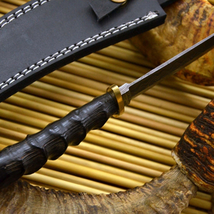 Couteau de chasse en plein air Bushcraft, couteau de survie à lame fixe en acier inoxydable avec poignée ergonomique confortable pour le camping et la randonnée - Product Image 5