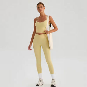 Ropa Deportiva para Mujer, Camiseta de Yoga sin Costuras de Color Sólido, Manga Larga, Top Corto para Entrenamiento, Secado Rápido, Transpirable, Conjuntos de Yoga - Product Image 2