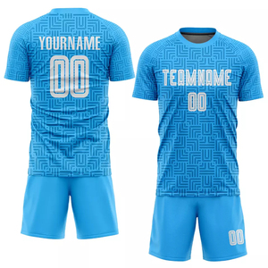 Uniformes de Fútbol para Hombre, Transpirables, de Poliéster Liso, de Secado Rápido, Conjunto de Camiseta y Pantalones Cortos de Fútbol, Kits de Fútbol OEM - Product Image 3