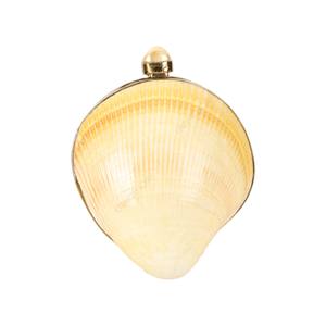 Pochette en coquille de palourde dorée, sac de soirée en coquillage naturel en forme d'éventail avec cadre doré, sac à main de luxe pour export OEM - Product Image 1