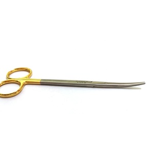 Ciseaux chirurgicaux dentaires à pointe acérée en carbure de tungstène T.C Metzenbaum 15 CM en acier inoxydable, droits, courbés, demi-or, CE - Product Image 4
