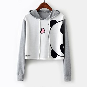 New Design Custom Logo Winter Hoodies for Ladies Latest Loose Sleeve <b>Hoodie</b> Fashionable Women's Hoodies Crop Tops - Product Image 1