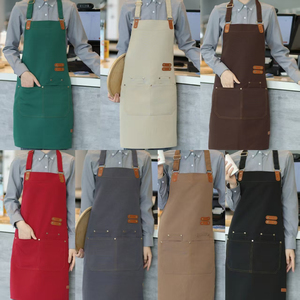 ผ้ากันเปื้อนทำงานผ้าฝ้ายสีดำแบบ unisex มีกระเป๋า ป้องกันฝุ่น ปรับขนาดได้ เหมาะสำหรับงานอเนกประสงค์ ใช้ได้ทุกวัน - Product Image 6