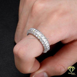 Bague en diamant baguette cultivé en laboratoire, en argent sterling 925, pour les détaillants de bijoux de luxe - Product Image 3