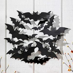 Décorations d'Halloween 2026 pour la maison : Art mural et décorations de porte en métal, motif chauves-souris, style gothique - Product Image 1
