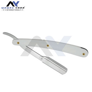 Rasoir professionnel pour barbier, rasoir droit à lame unique pour hommes, système de verrouillage pivotant, manche en acier inoxydable et plastique, outil de rasage - Product Image 5
