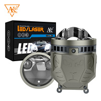 Phare antibrouillard LED à trois couleurs personnalisables avec lentille de projecteur laser Bi-LED et ampoule de phare LED pour voiture, contrôlable par application