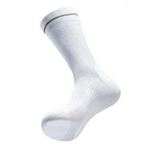 Crew <b>Socks</b> White Knitted Breathable Spandex Polyester Sweat-Absorbent <b>Silk</b> Screen Printed Solid Summer Basketball for Adults - Product Image 2