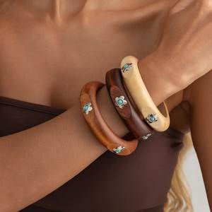 Handcrafted Red Sandalwood Bangle Natural Polished <b>Bracelet</b> Minimalist <b>Boho</b> Jewelry for Women Party - Product Image 3