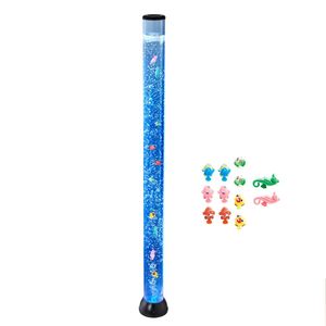 Lampada Acquario Sensoriale con Tubo a Bolle da 1,5 m, 10 Pesci Galleggianti e 16 Effetti di Colore con Telecomando - Product Image 1