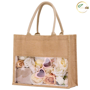 Sac cadeau en jute respectueux de l'environnement avec option d'impression sérigraphique - Product Image 4