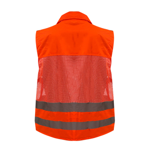 Gilet de sécurité haute visibilité réfléchissant en polyester/coton pour hommes, style veste d'extérieur multi-poches pour l'été - Product Image 2