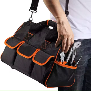 Sac à outils bleu avec plusieurs poches et bandoulière, étui de transport pour le rangement des équipements - Product Image 5