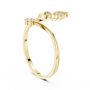 Anillo de Oro Sólido de 14k para Mujer con Diseño de Mariposa y Diamante de Corte Redondo Minimalista, Ideal para Regalo, Compromiso, Aniversario, Boda - Product Image 4