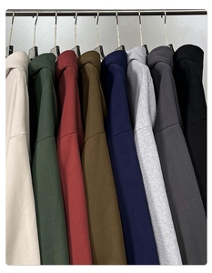 ผู้ผลิตเสื้อผ้า รับสกรีนเสื้อฮู้ดดี้แบบครอป 430gsm ไม่มีกระเป๋า เสื้อผ้าสตรีทแวร์ผู้ชาย ตัวอย่างเสื้อฮู้ดดี้เรียบๆ ปากีสถาน - Product Image 2