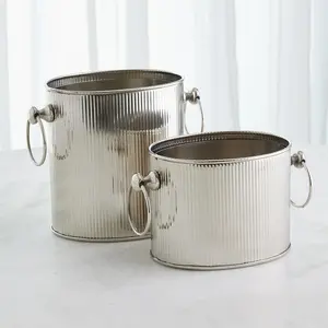 Zahid Exports - Cubitera Contemporánea de Aluminio Chapado en Oro, Ecológica, Hecha a Mano, Decoración Navideña de Lujo, Estilo Elegante para Eventos - Product Image 1