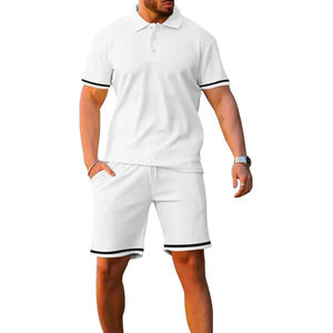 Ensemble deux pièces polo et short pour homme, design personnalisé, dernière collection, vêtements d'été, fabricant de tenues courtes pour homme - Product Image 1