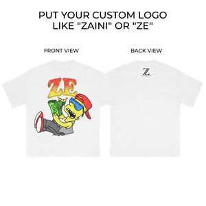 เสื้อยืดผู้ชายเรียบง่าย พรีเมียม ผ้าคอตตอนเจอร์ซีย์ 100% 180 GSM สีขาว พิมพ์ลายโลโก้แบบ DTG ดิจิตอล พิมพ์ลายกราฟิก สไตล์ลำลอง สตรีทแวร์ - Product Image 1